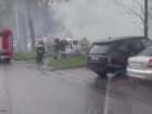 В центре Ставрополя загорелся автомобиль Lada Largus