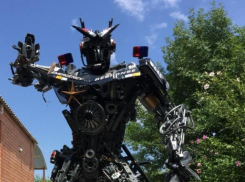 Житель Светлограда собрал двухметрового трансформера из автозапчастей