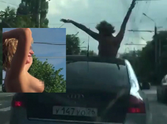 Блондинка с голой грудью устроила эротическое автошоу на улицах Ставрополя и попала на видео