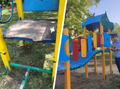 После публикации «Блокнота» детскую площадку в Михайловске привели в порядок 