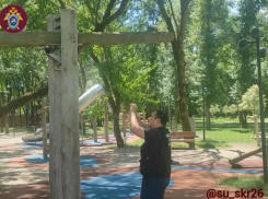 Деревянная балка на качелях рухнула на ребенка в Новопавловске