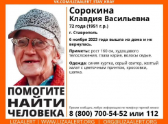 Могла потерять сознание: 72-летняя женщина пропала в Ставрополе