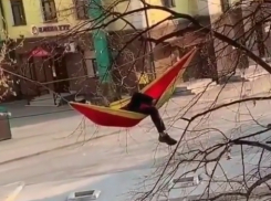 Видео с пятигорчанином на гамаке на высоте 5 метров попало в федеральные СМИ