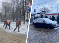 Снегопад, штормовое предупреждение и 9-балльные пробки: утро понедельника в Ставрополе выдалось тяжелым