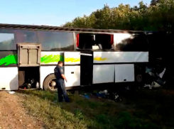 Произошло ДТП с участием автобуса и грузовика с прицепом - 2 человека погибло и 11 пострадало на Ставрополье