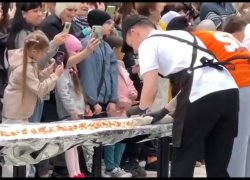 Гигантскую 25-метровую шаурму завернули в Ставрополе