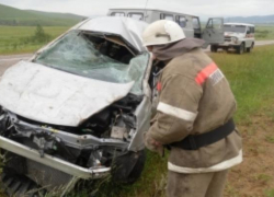  Перевернувшаяся  иномарка превратилась в груду металлолома