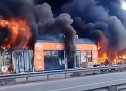 Крупный пожар на Ставрополье испугал жителей 