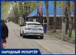 Очередного автохама встретили пешеходы в ставропольском парке Победы