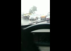 В Пятигорске из-за БТРа образовалась пробка на дороге