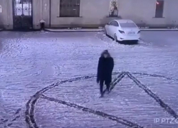 В Ставрополе неизвестные нарисовали пентаграмму рядом с храмом