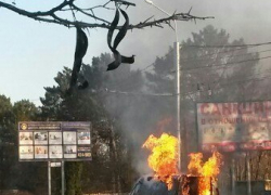 В Ставрополе горела газель