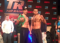 Боксер-профессионал из Пятигорска Давид Аванесян проиграл техническим  нокаутом литовцу