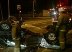 На Ставрополье перевернулся автомобиль "БМВ"