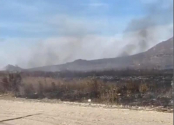 В Пятигорске горит сухостой вблизи частного сектора