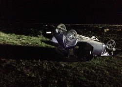 В Георгиевском районе «семерка» слетела в кювет и опрокинулась