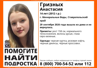 Пропавшую 14-летнюю девочку ищут на Ставрополье