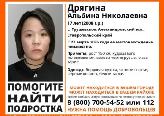Семнадцатилетнюю девушку разыскивают на Ставрополье