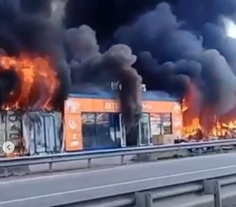 Крупный пожар на Ставрополье испугал жителей