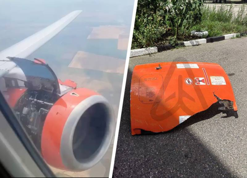 Летевший из Минвод самолет совершил экстренную посадку из-за оторвавшегося капота двигателя