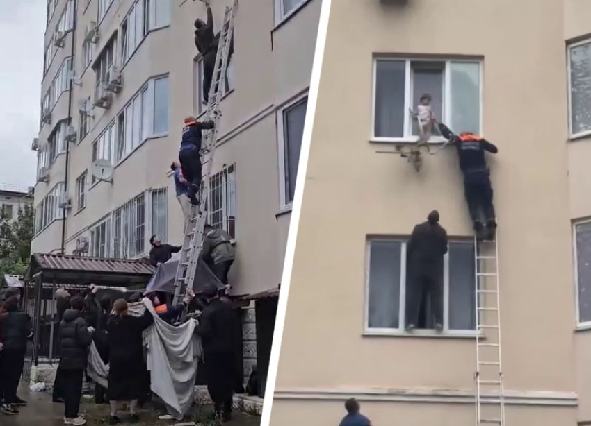Спасатели не дали ребенку сорваться с третьего этажа в Пятигорске