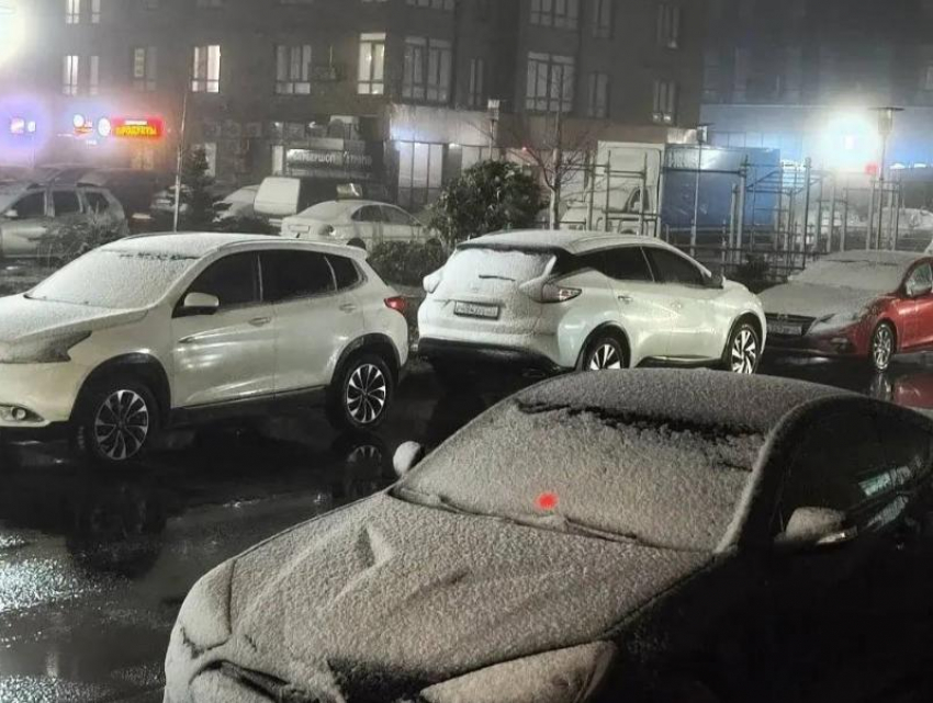 Снег выпал в Ставрополе ночью 8 апреля 