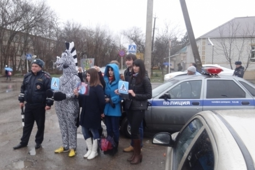 Веселая Зебра рассказывала стихи и пела частушки для школьников в Буденновске