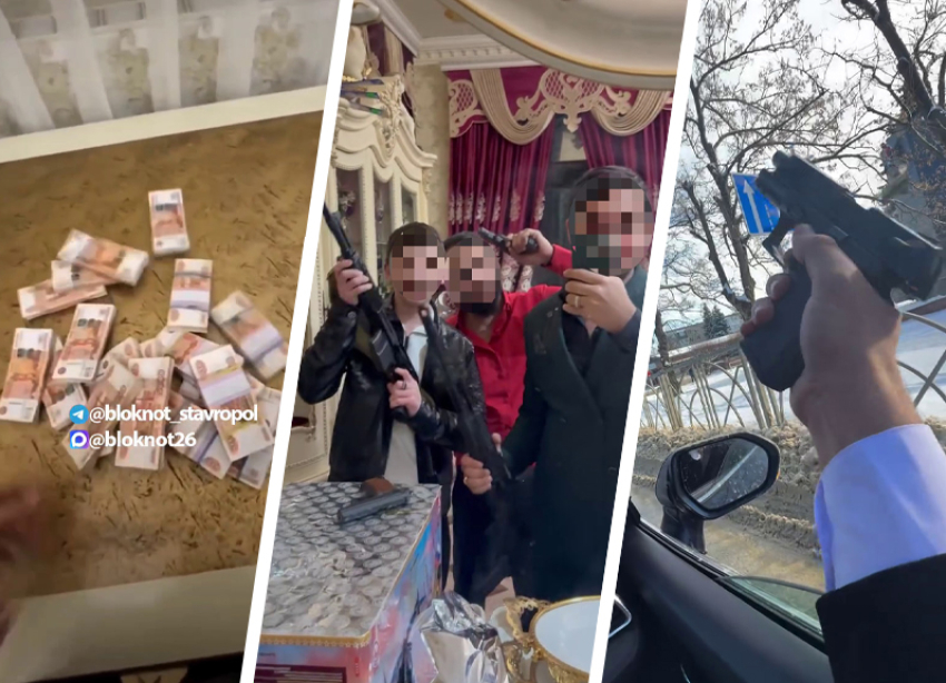 Пачки купюр, стрельба из авто и фото с оружием в особняке: чем занимается золотая молодежь ставропольского города