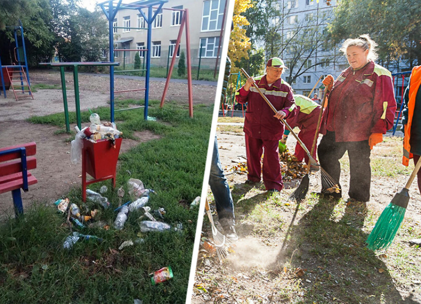 Детская площадка в Ессентуках утопает в мусоре