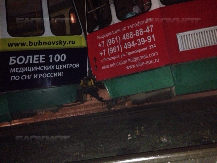При столкновении трамваев в Пятигорске пострадали семь человек