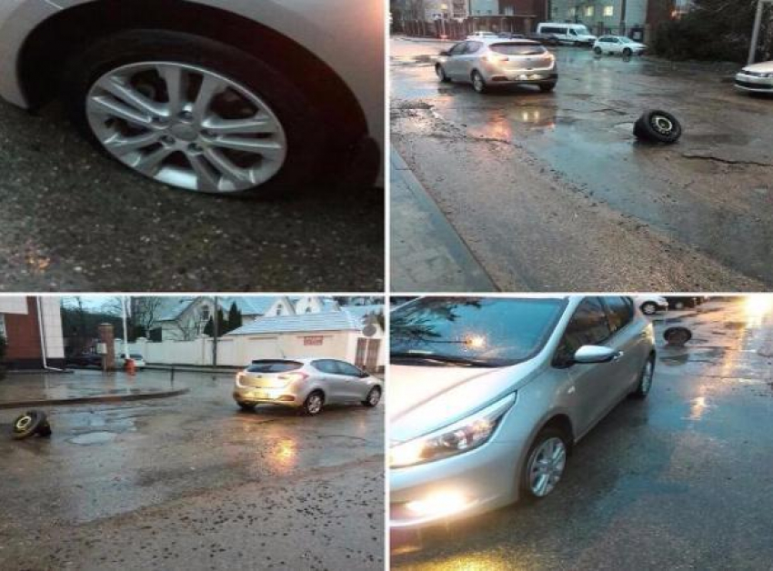 Яма на дороге стала причиной прорыва покрышки и лопнувшего диска в Ставрополе