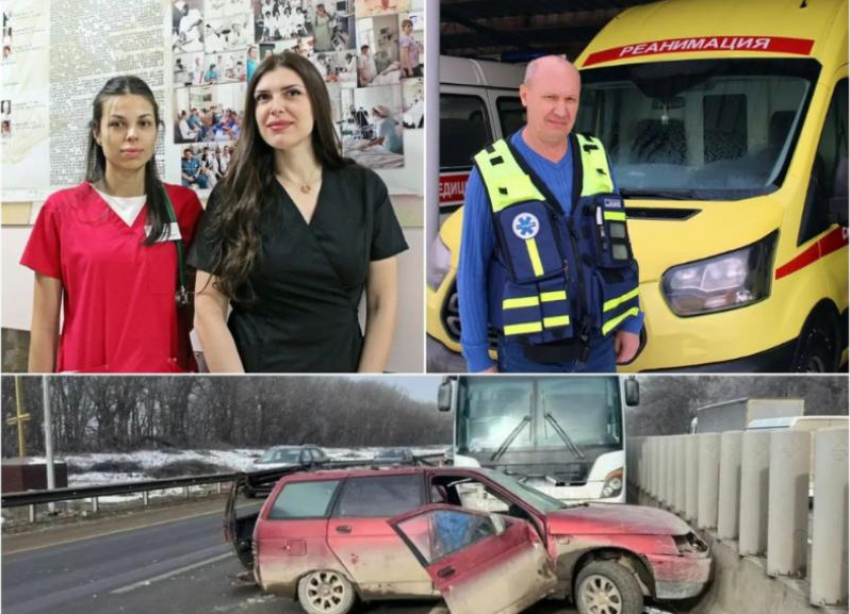 Реанимобиль с пациенткой остановился на трассе под Невинномысском, чтобы спасти жизнь водителю в тройном ДТП