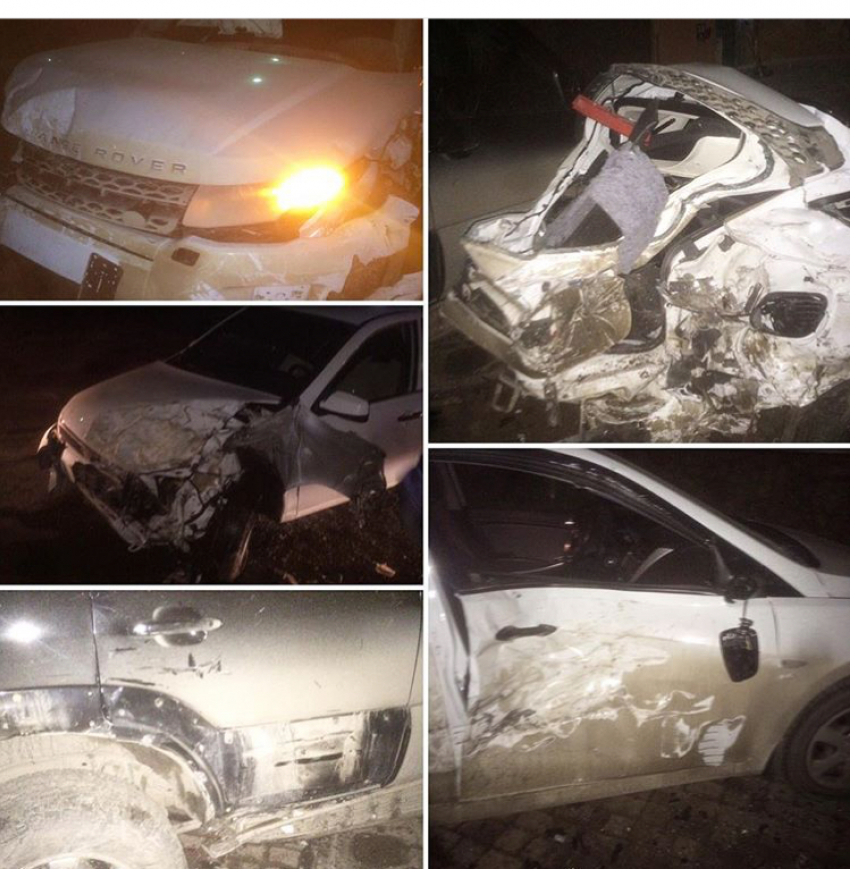 Иномарка врезалась в «Ладу Калину» и снесла 4 авто на парковке в Пятигорске