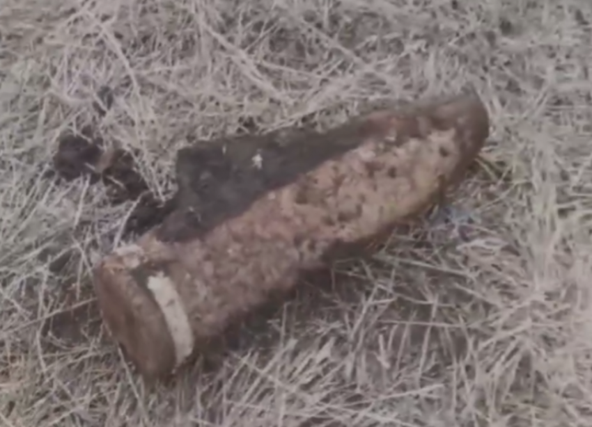 Найденный на Ставрополье снаряд времен Великой Отечественной войны попал на видео