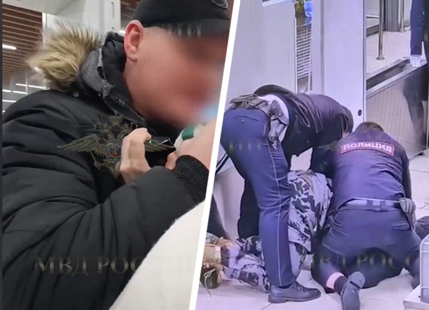 Снес ограждение, раздал тумаков и сел в клетку: пьяный дебош мужчины в аэропорту Минвод попал на видео